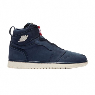 Air Jordan 1 Høy Glidelås Marineblå Damesko