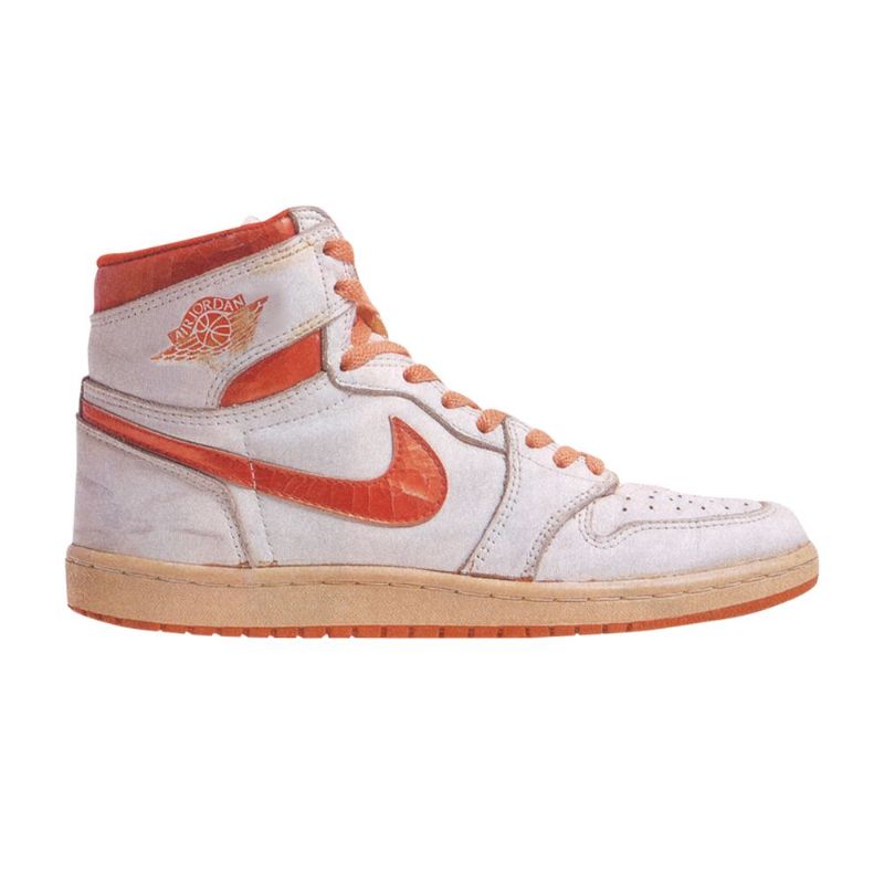 Air Jordan 1 Høy Hvit Oransje Herresko