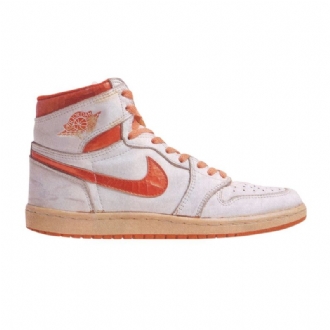 Air Jordan 1 Høy Hvit Oransje Herresko