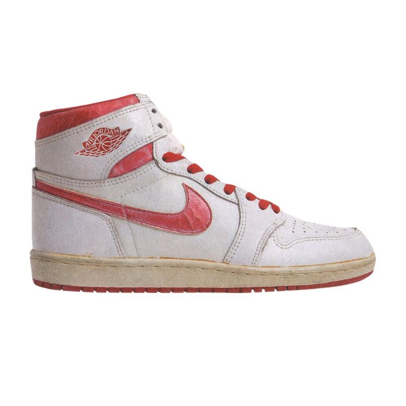 Air Jordan 1 Høy Hvit Rød Herresko