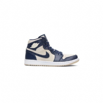 Air Jordan 1 Høy Marine Hvit Damesko