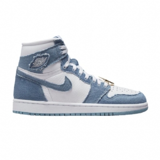 Air Jordan 1 Høy Og Hvit Blått Gull Damesko