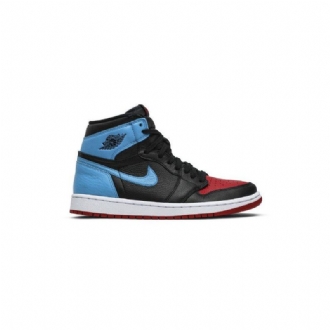 Air Jordan 1 Høy Og Svart Blå Rød Damesko