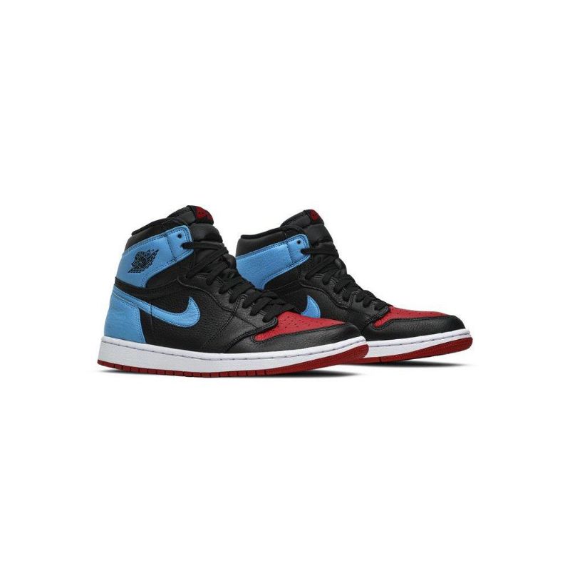 Air Jordan 1 Høy Og Svart Blå Rød Damesko