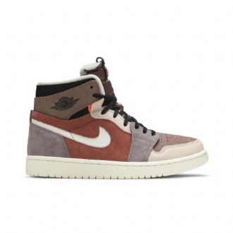 Air Jordan 1 Høy Zoom Brun Svart Beige Damesko