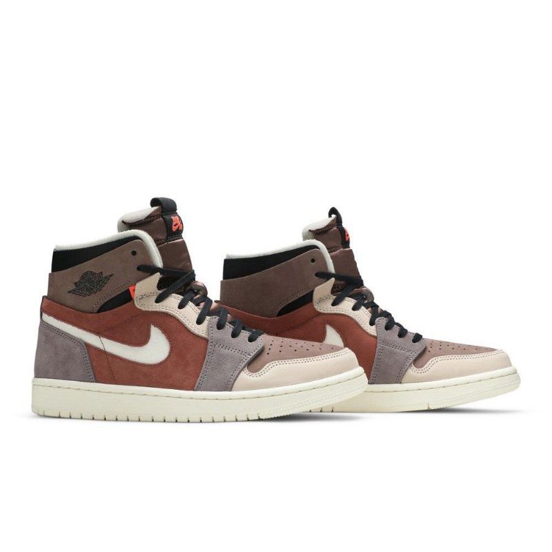 Air Jordan 1 Høy Zoom Brun Svart Beige Damesko