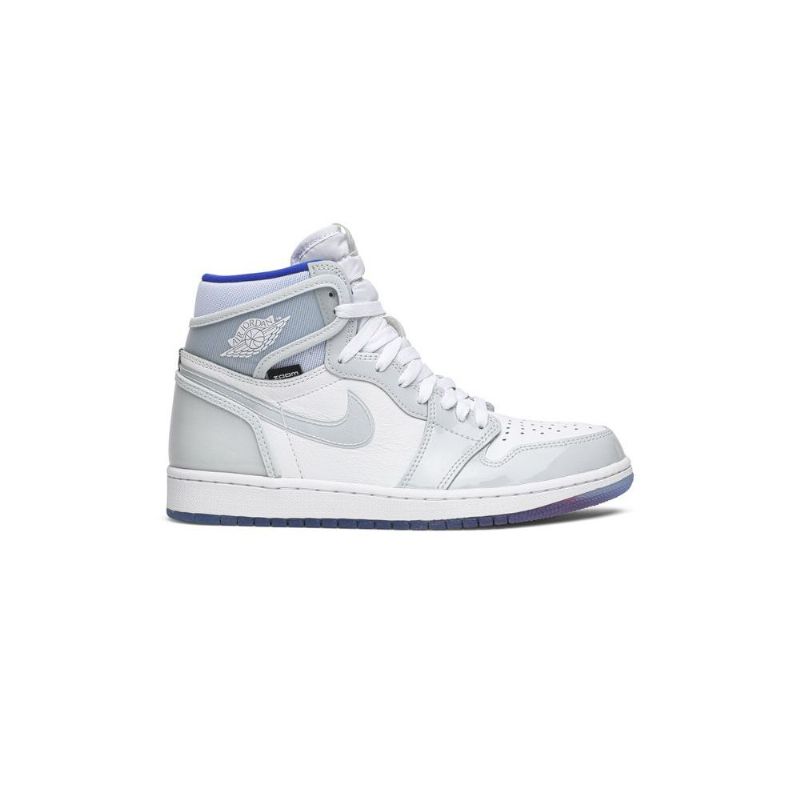 Air Jordan 1 Høy Zoom Hvit Blå Grå Herresko