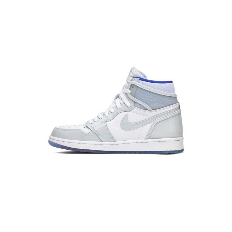 Air Jordan 1 Høy Zoom Hvit Blå Grå Herresko