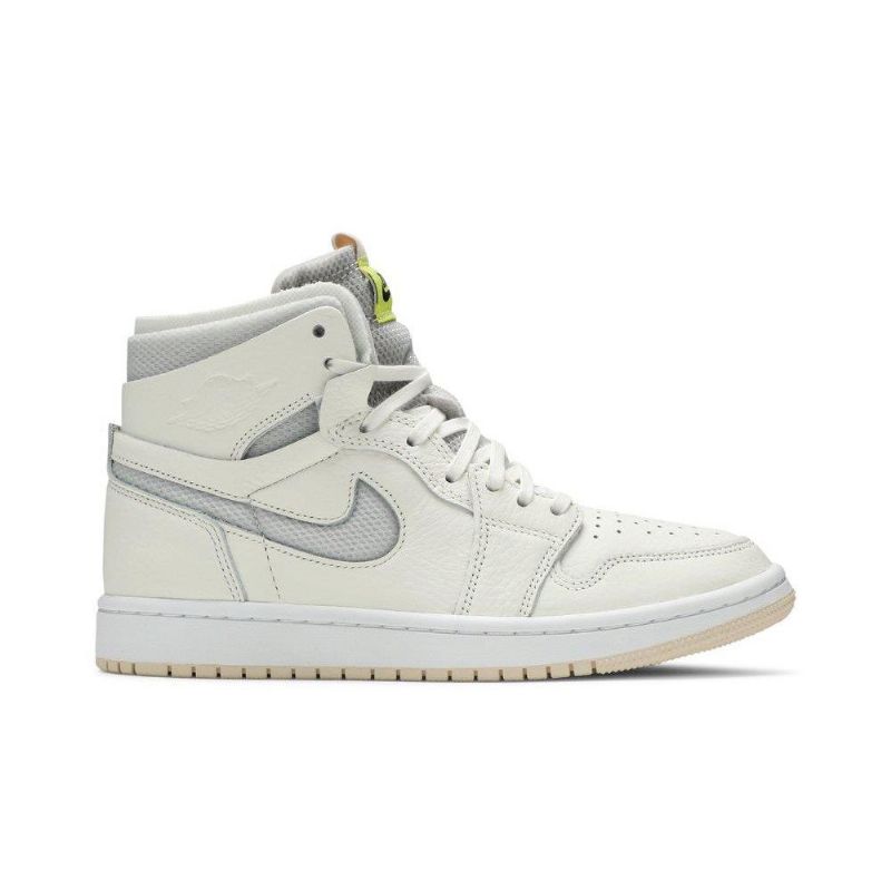 Air Jordan 1 Høy Zoom Hvit Grå Gul Damesko