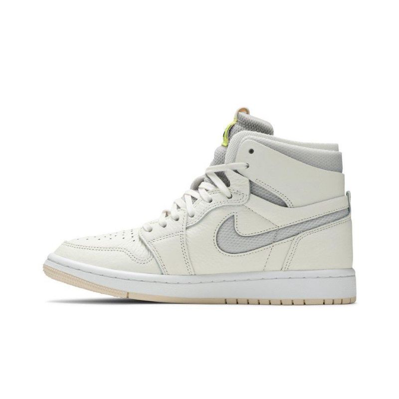 Air Jordan 1 Høy Zoom Hvit Grå Gul Damesko