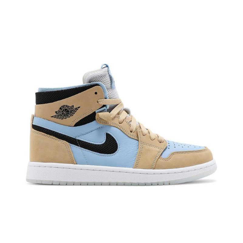 Air Jordan 1 Høy Zoom Komfort Høy Blå Brun Svart Hvit Damesko