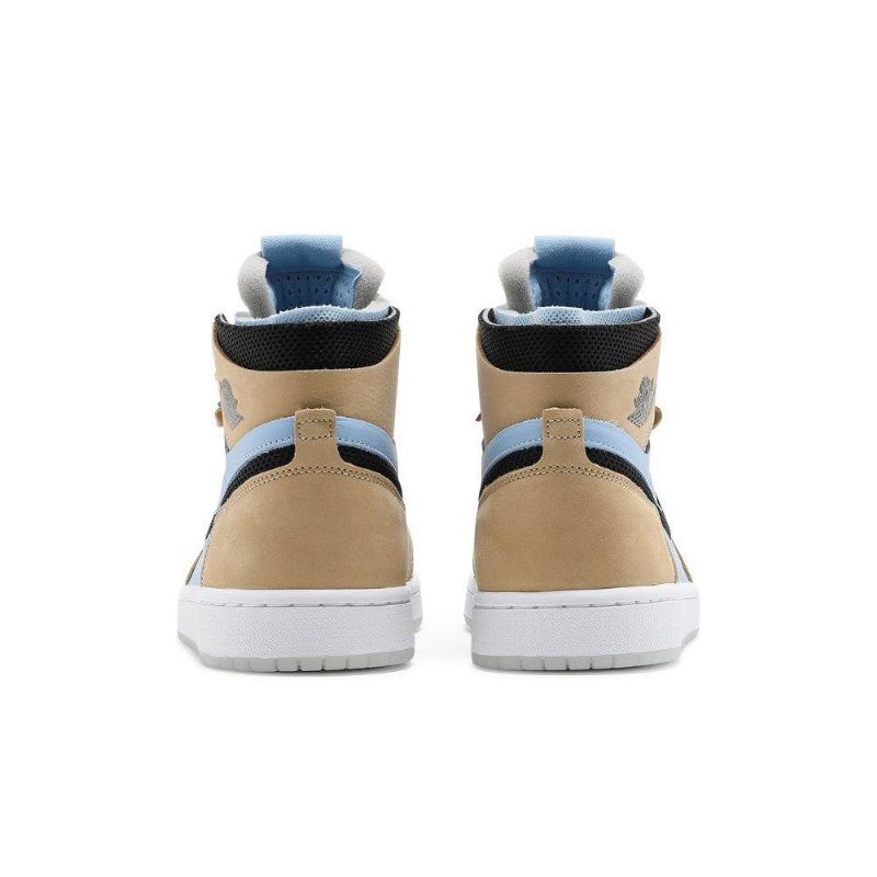 Air Jordan 1 Høy Zoom Komfort Høy Blå Brun Svart Hvit Damesko