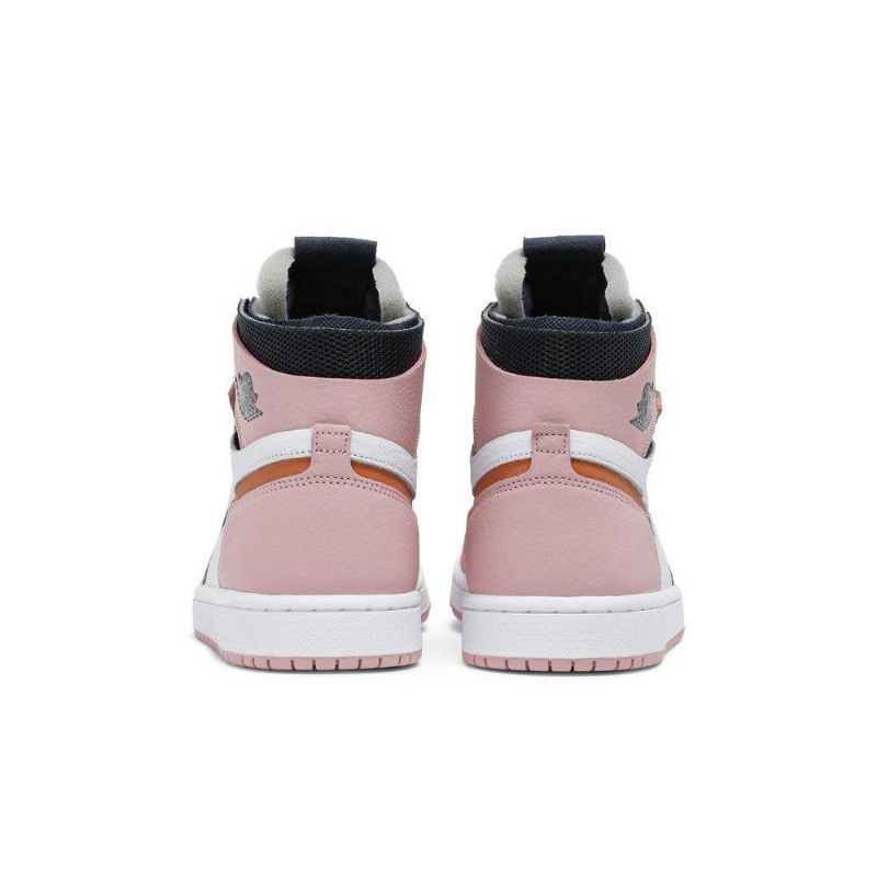 Air Jordan 1 Høy Zoom Rosa Hvit Grå Svart Damesko