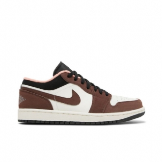 Air Jordan 1 Lav Brun Hvit Svart Rosa Herresko
