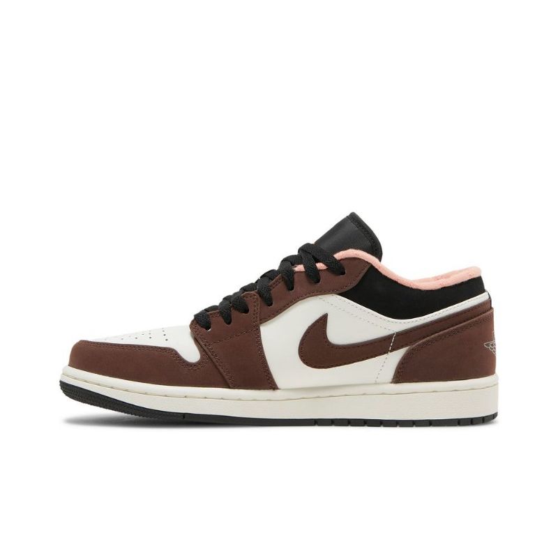 Air Jordan 1 Lav Brun Hvit Svart Rosa Herresko