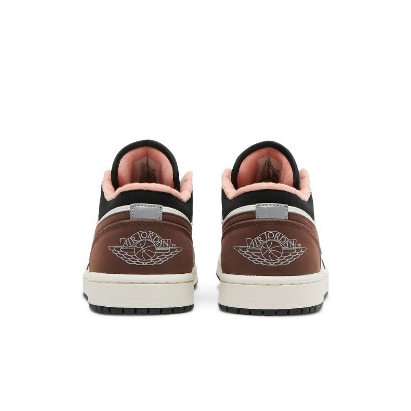 Air Jordan 1 Lav Brun Hvit Svart Rosa Herresko