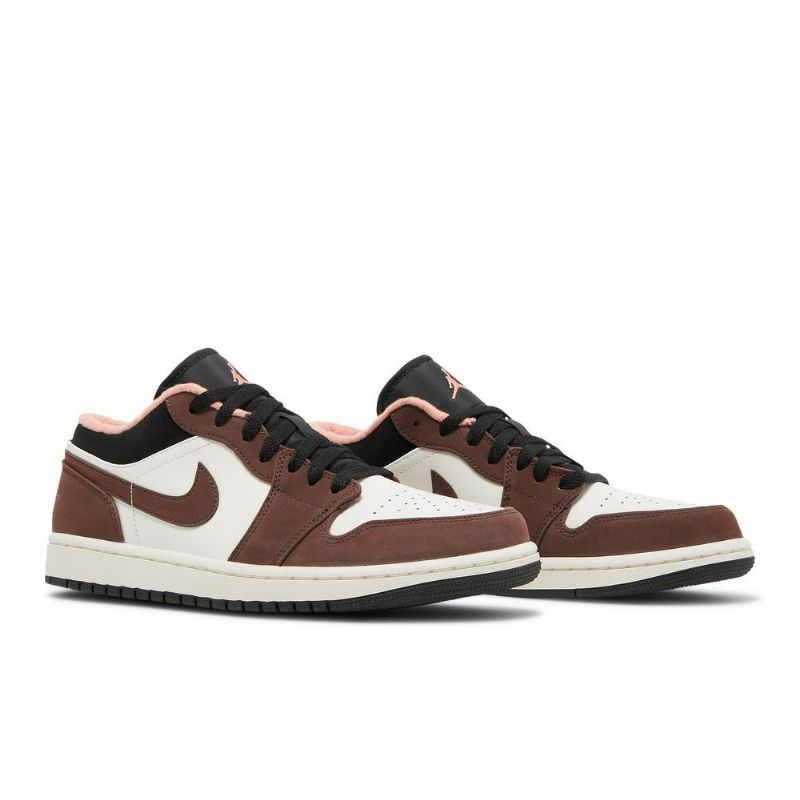 Air Jordan 1 Lav Brun Hvit Svart Rosa Herresko