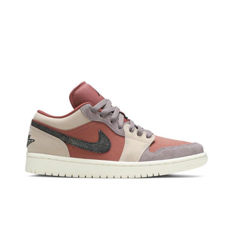 Air Jordan 1 Lav Brun Svart Beige Grå Damesko