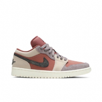 Air Jordan 1 Lav Brun Svart Beige Grå Damesko