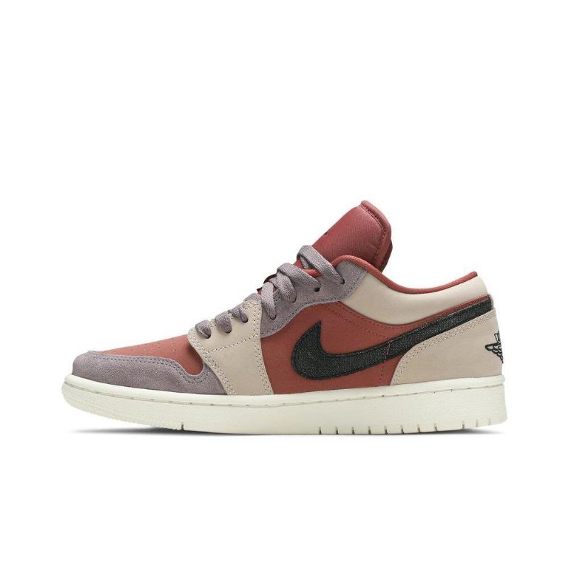 Air Jordan 1 Lav Brun Svart Beige Grå Damesko