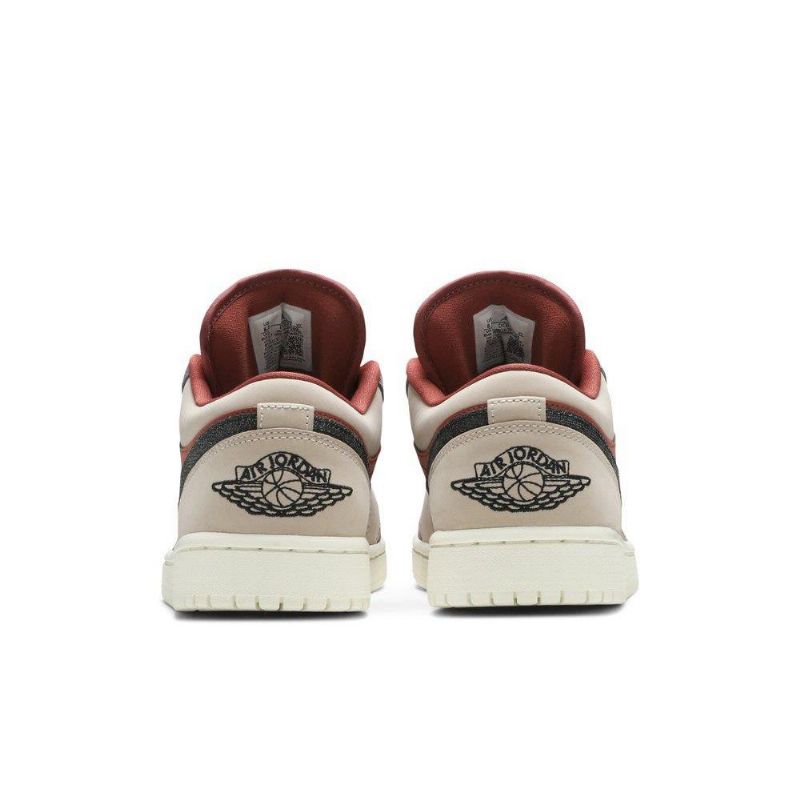 Air Jordan 1 Lav Brun Svart Beige Grå Damesko