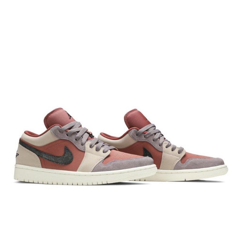 Air Jordan 1 Lav Brun Svart Beige Grå Damesko
