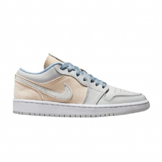 Air Jordan 1 Lav Grå Beige Blå Damesko
