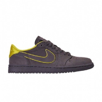 Air Jordan 1 Lav Grå Gule Damesko