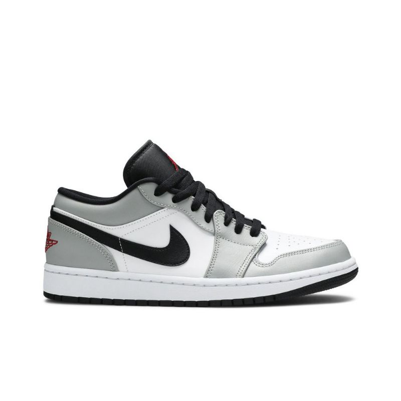 Air Jordan 1 Lav Grå Hvit Svart Rød Herresko