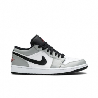 Air Jordan 1 Lav Grå Hvit Svart Rød Herresko