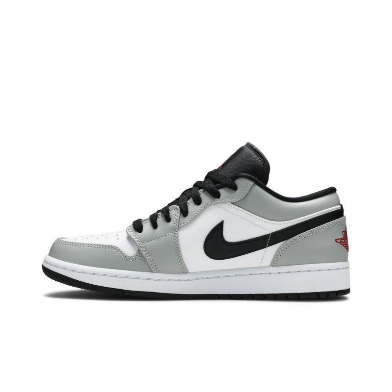 Air Jordan 1 Lav Grå Hvit Svart Rød Herresko