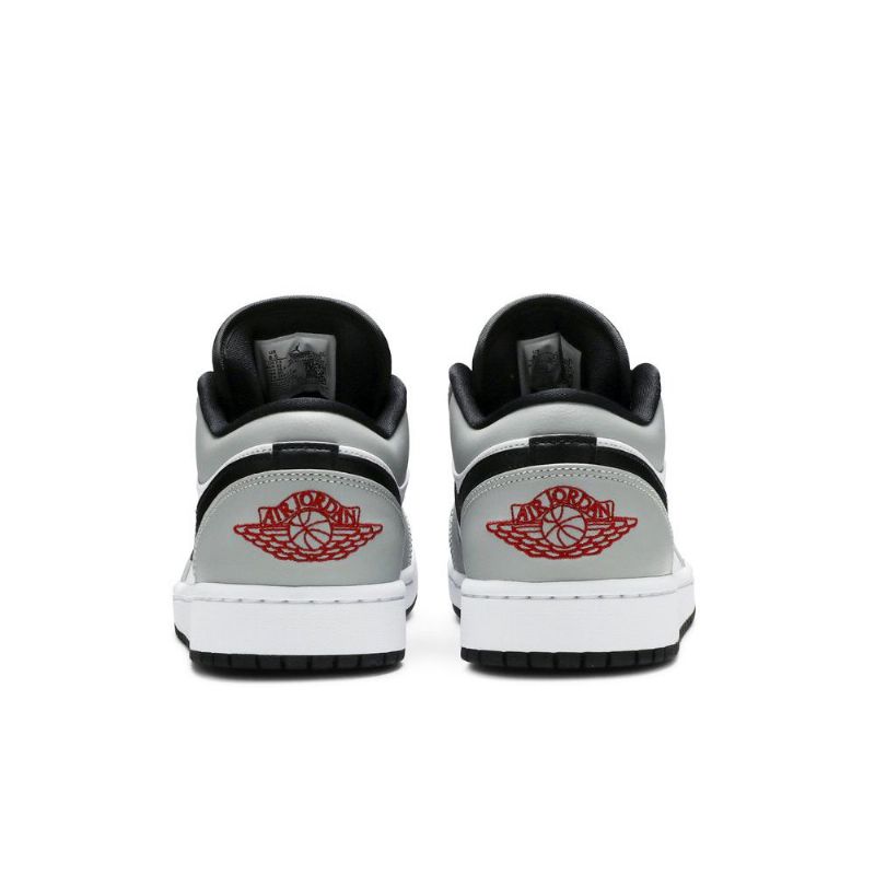 Air Jordan 1 Lav Grå Hvit Svart Rød Herresko