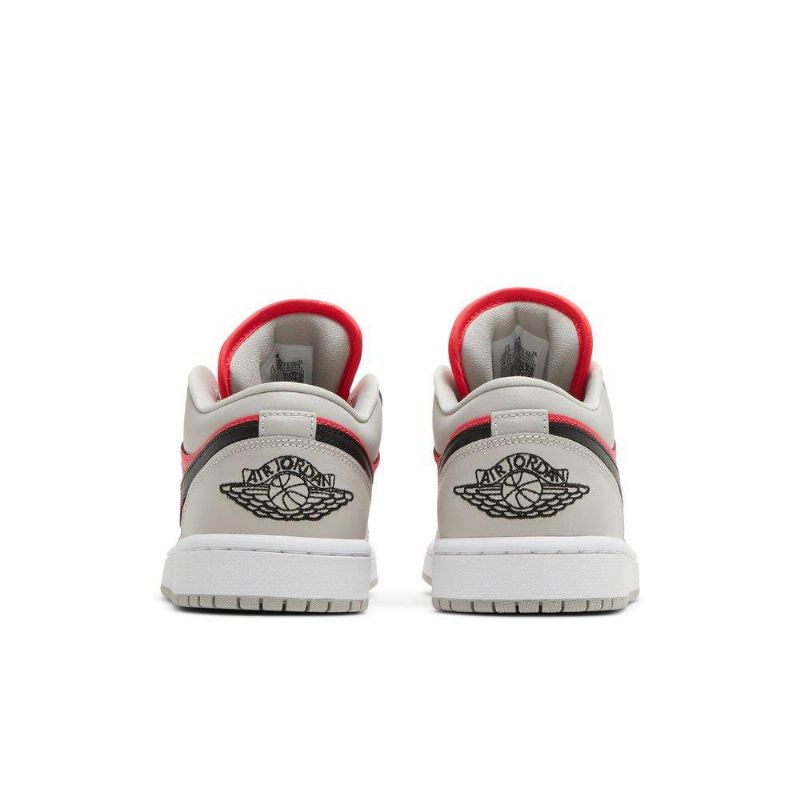 Air Jordan 1 Lav Grå Rød Svart Damesko