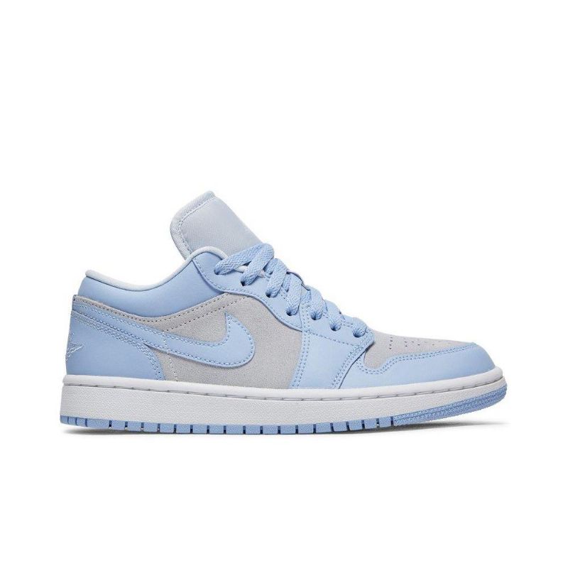 Air Jordan 1 Lav Grå Sølv Blå Damesko