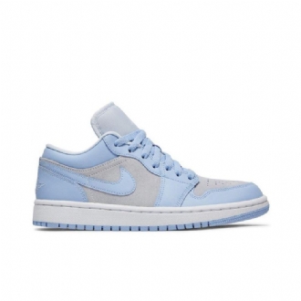 Air Jordan 1 Lav Grå Sølv Blå Damesko