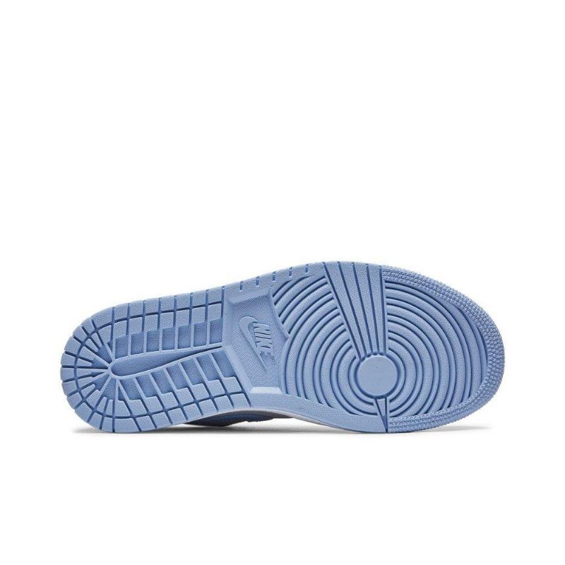 Air Jordan 1 Lav Grå Sølv Blå Damesko