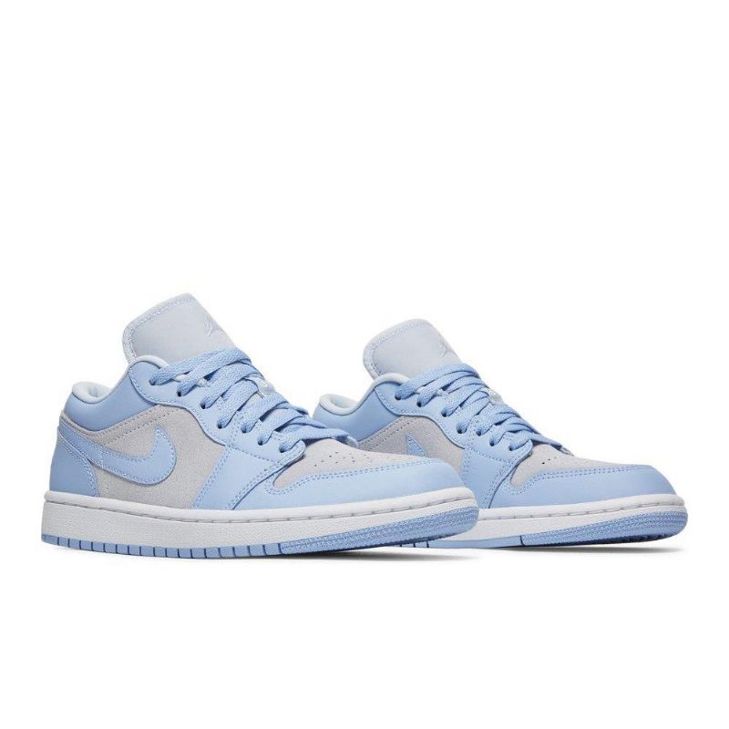 Air Jordan 1 Lav Grå Sølv Blå Damesko