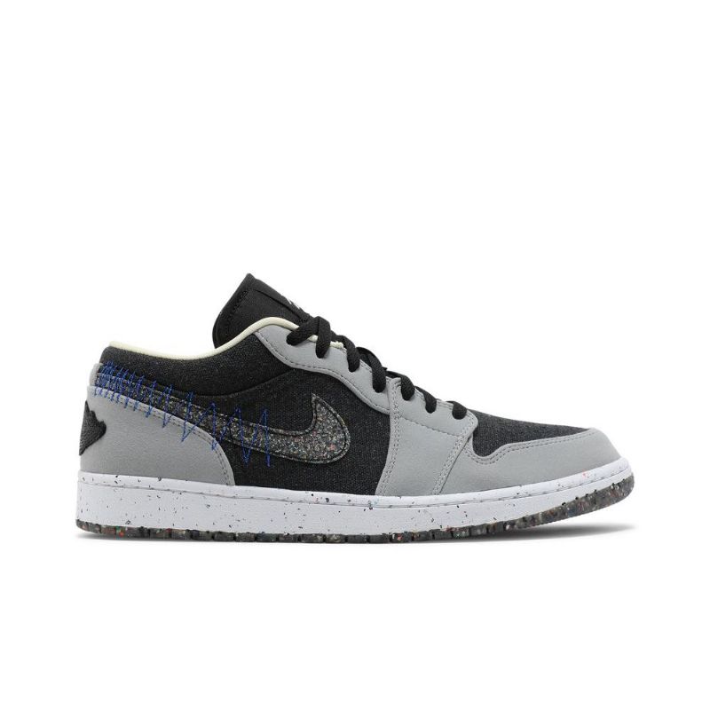 Air Jordan 1 Lav Grå Svart Blå Herresko