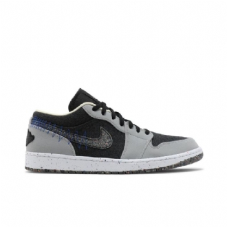 Air Jordan 1 Lav Grå Svart Blå Herresko