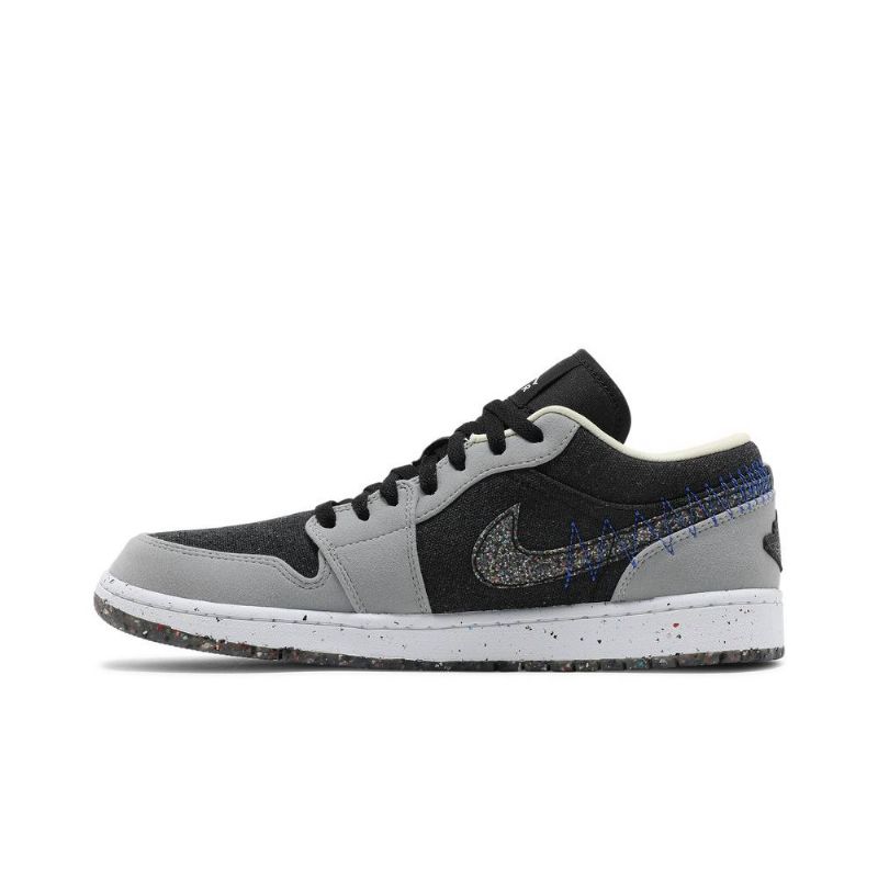 Air Jordan 1 Lav Grå Svart Blå Herresko
