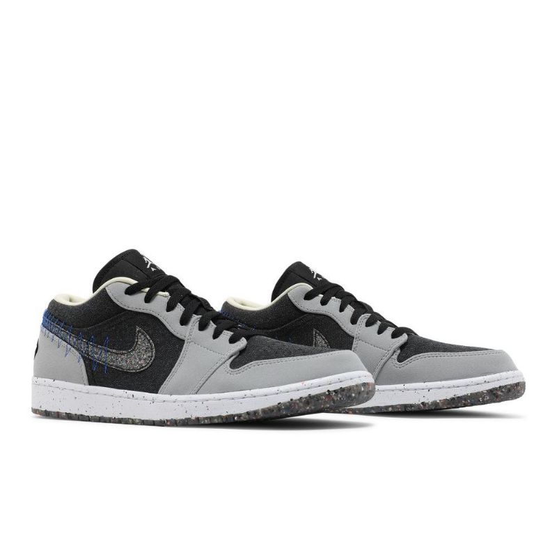 Air Jordan 1 Lav Grå Svart Blå Herresko