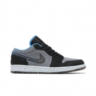 Air Jordan 1 Lav Grå Svart Blå Herresko