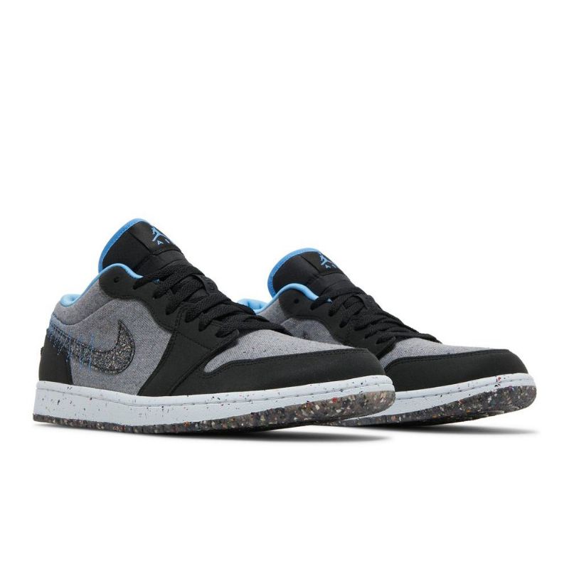 Air Jordan 1 Lav Grå Svart Blå Herresko