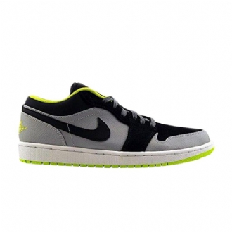 Air Jordan 1 Lav Grå Svart Grønn Herresko