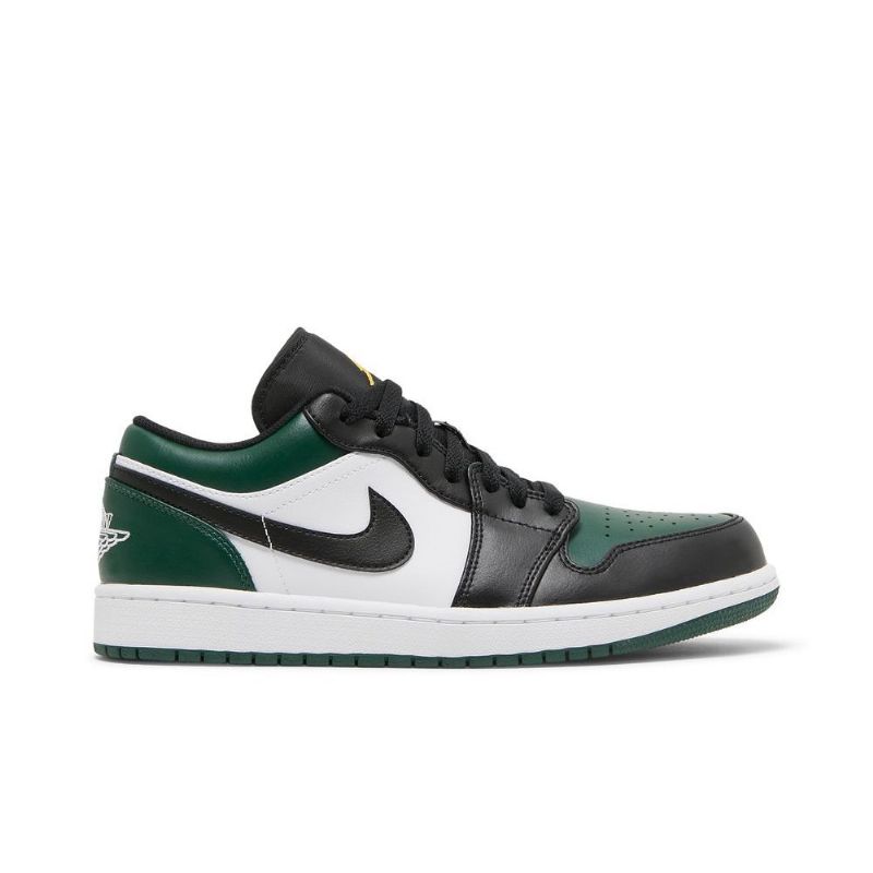 Air Jordan 1 Lav Grønn Hvit Svart Gull Herresko