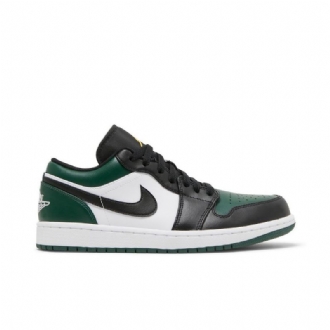 Air Jordan 1 Lav Grønn Hvit Svart Gull Herresko