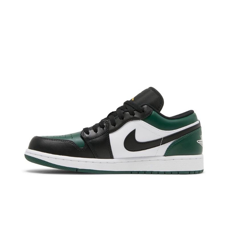 Air Jordan 1 Lav Grønn Hvit Svart Gull Herresko