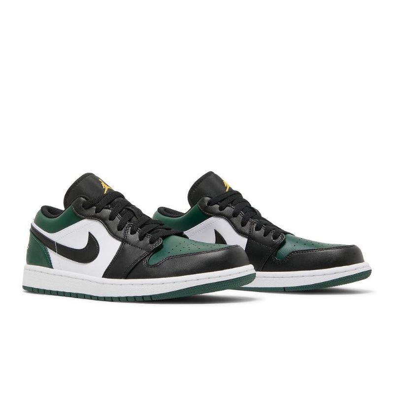 Air Jordan 1 Lav Grønn Hvit Svart Gull Herresko