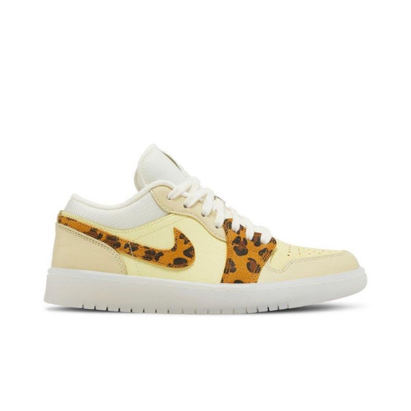 Air Jordan 1 Lav Gul Hvit Leopard Damesko