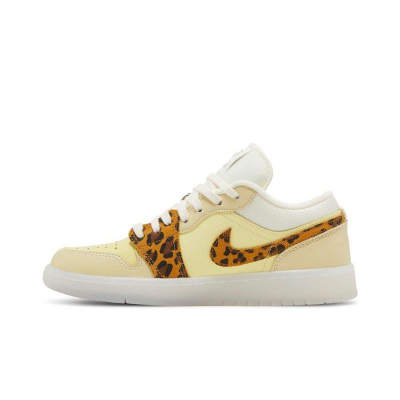 Air Jordan 1 Lav Gul Hvit Leopard Damesko